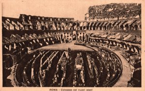 Vintage Postcard Colosseo Col Nuovi Scavi Colosseum Amphitheater in Rome Italy