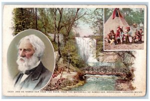 Minneapolis Minnesota Postcard Her River Waterfall Minnehaha Laughing Water 1948
