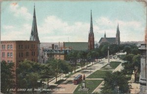 Postcard Grand Ave Park Milwaukee WI 1908