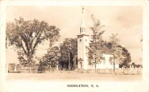 Middleton Nova Scotia Canada birds eye view local church real photo pc Z28639