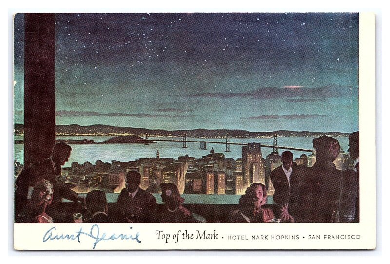 Top Of The Mark Hotel Mark Hopkins San Francisco California c1954 Postcard
