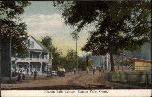 Antique 1908 Postcard Beacon Falls Center Connecticut CT BRIDGE PC