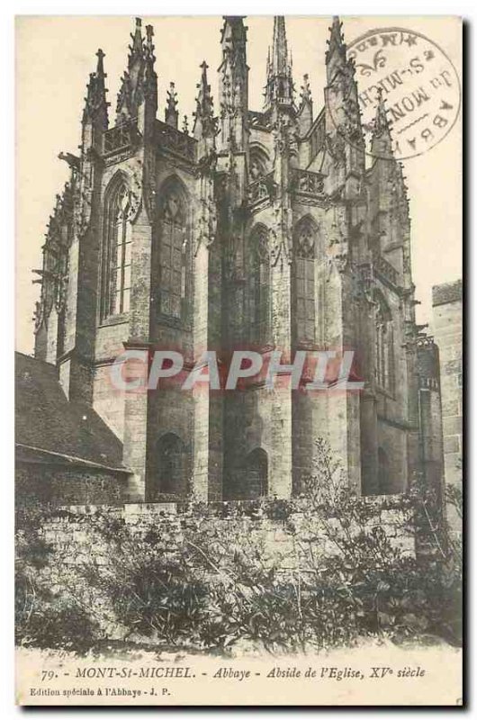 Old Postcard Mont St Michel Abbey Apse of the Church