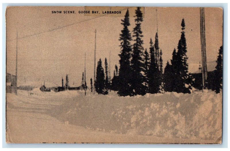 1950 Snow Scene Goose Bay Newfoundland & Labrador Canada Posted APO Postcard