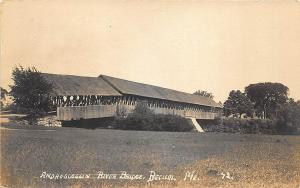 Bethel ME Androscoggin River Covered Bridge RPPC Postcard