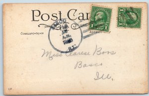 1920s Cute Romance Art Postcard Girl Yellow Dress Waiting Answer Love Letter A39