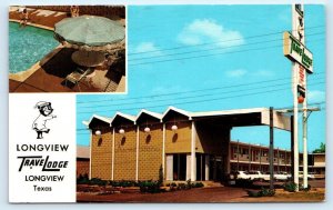 LONGVIEW, TX Texas ~ Roadside TRAVELODGE 1973 Gregg County Postcard