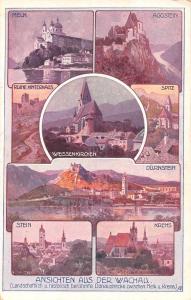 Wachau Austria Castles and Sights Multiview Antique Postcard J80666