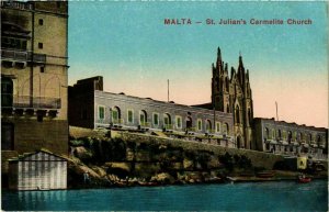 CPA AK St. Julian's Carmelite Church MALTA (882066)