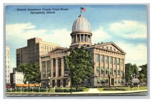 Vintage 1951 Postcard Sangamon County Courthouse Springfield Illinois