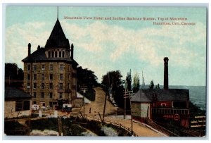 c1910 Mountain View Hotel Incline Railway Hamilton Ontario Canada Postcard