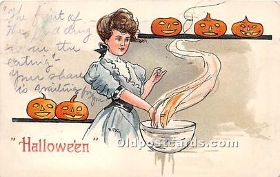 Series 2215 Halloween 1908 light corner wear, writing on front