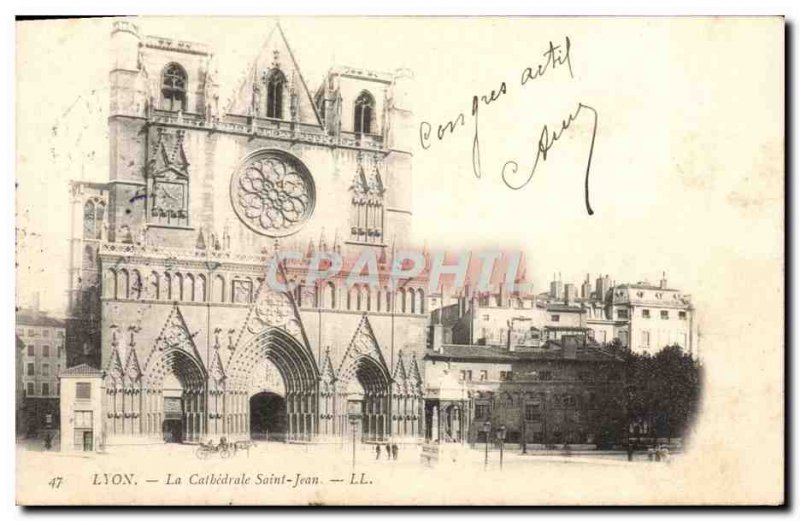 Old Postcard Lyon Saint Jean Cathedral