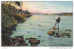 Man Fishing, Salmon Fishing, Sweden, 1900-1910s