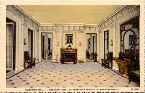 Linen Postcard Reception Hall International Eastern Star Temple Washington D.C.