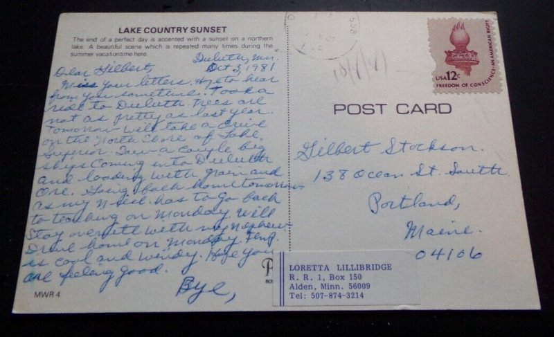 VINTAGE USED POSTCARD - GREETINGS FROM FREDERIC, WISCONSIN