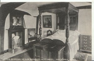 Nottinghamshire Postcard - King's Bedroom, Ye Olde Saracen's Head Hotel - 20232A