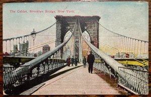 Vintage Postcard 1907-1915 The Cables, Brooklyn Bride, New York