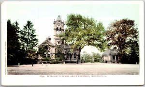 Cincinnati Ohio OH, Main Entrance To Spring Grove Cemetery, Vintage Postcard