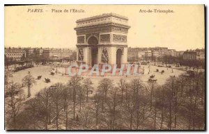 Postcard Old Paris Place de Triomphe Etoile Arc