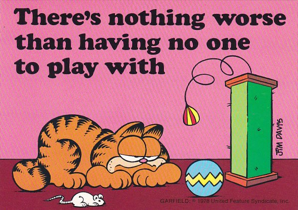 Jim Davis Garfield There's Nothing Worse Than Having No One To Play With
