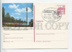 449886 GERMANY 1986 Dortmund TV tower Olympics Special cancellation stationery