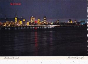 Canada Quebec Montreal Skyline At Night