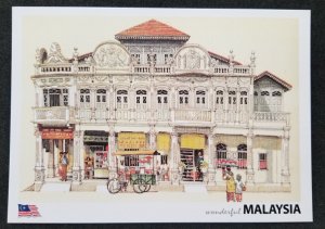 [AG] P339 Malaysia Perak Kuala Kangsar Corner Coffeeshop Tricycle (postcard *New