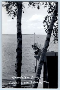 Walker Minnesota MN Postcard RPPC Photo Grandview Lodge Leech Lake c1910's