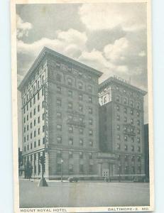 Bent Pre-1952 MOUNT ROYAL HOTEL Baltimore Maryland MD B5155