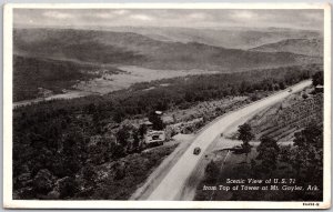 Scenic View From Top of the Tower at Mt. Gayler Arkansas AR Highway Postcard