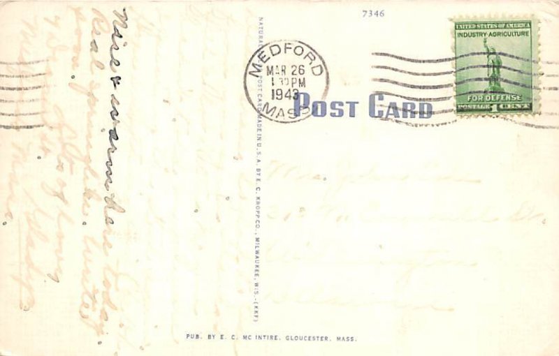 Drying Fish Nets Gloucester, Mass, USA Postcard