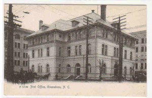 Post Office Greensboro North Carolina 1905c Rotograph postcard