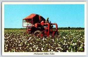Postcard Mechanical Cotton Picker Modern Machineries In Cotton Picking Southland