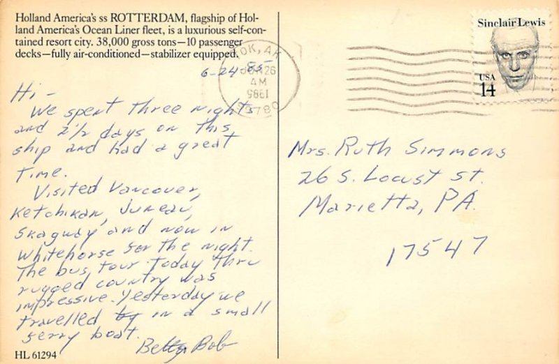 SS Rotterdam Holland-American Line Ship 