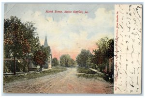 1912 Sioux Scene Country Road Sioux Rapids Spencer Iowa IA Posted Trees Postcard