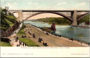 Vtg New York NY Speedway and Washington Bridge 1903 Unused Old View Postcard