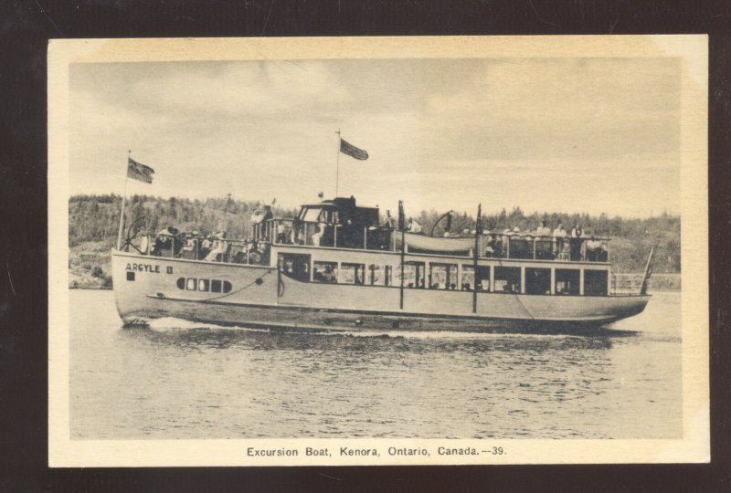 KENORA ONTARIO CANADA EXCURSION BOAT SHIP VINTAGE POSTCARD