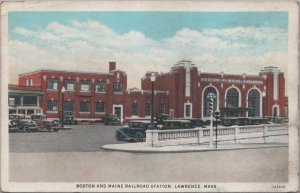 Postcard Boston and Maine Railroad Station Lawrence MA