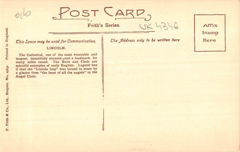 uk4346 lincoln  cathedral west front real photo   uk