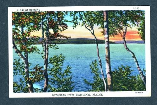 ME Sunset View Greetings From CASTINE MAINE Postcard