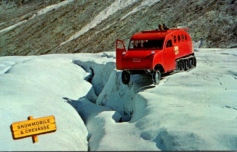 Canada Alberta The Columbia Icefields Snowmobile and Crevasse