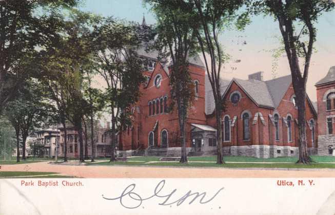 The Park Baptist Church - Utica NY, New York - pm 1907 - UDB