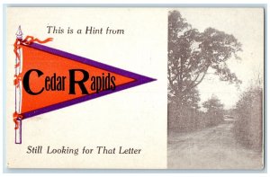 c1910's This Is A Hint From Cedar Rapids Iowa IA Unposted Country Road Postcard