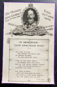 Mint PPC Picture Postcard King George V Memorial Of Death 1936