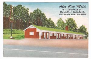 Alex City Motel Alexander City Alabama linen postcard