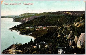 1909 Fran Inloppet Till Stockholm Sweden Mountain Attraction Posted Postcard