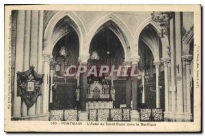 Postcard Old Pontmain the Sacred Heart Altar in the Basilica