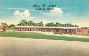 Garland Texas Lazy S Lodge 1950s Nationwide Roadside Postcard 21-13266