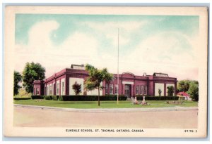 c1940's Elmdale School St. Thomas Ontario Toronto Canada Vintage Postcard